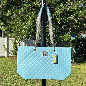 New Badgley Mischka quilted tote bag / shoulder bag